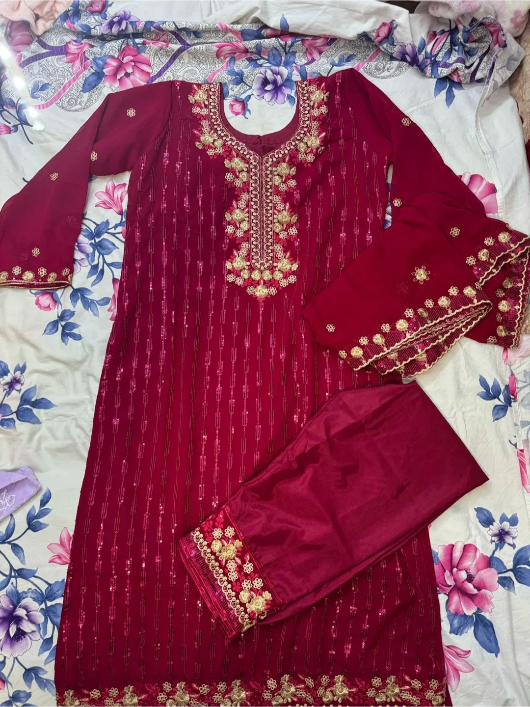 Embroidered Salwar Kameez - Size M