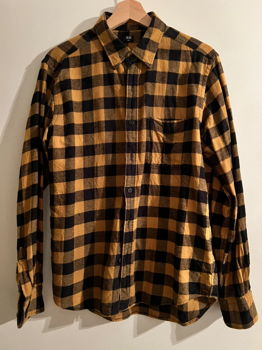 Uniqlo Flannel Shirt - Size S/P - Black & Gold
