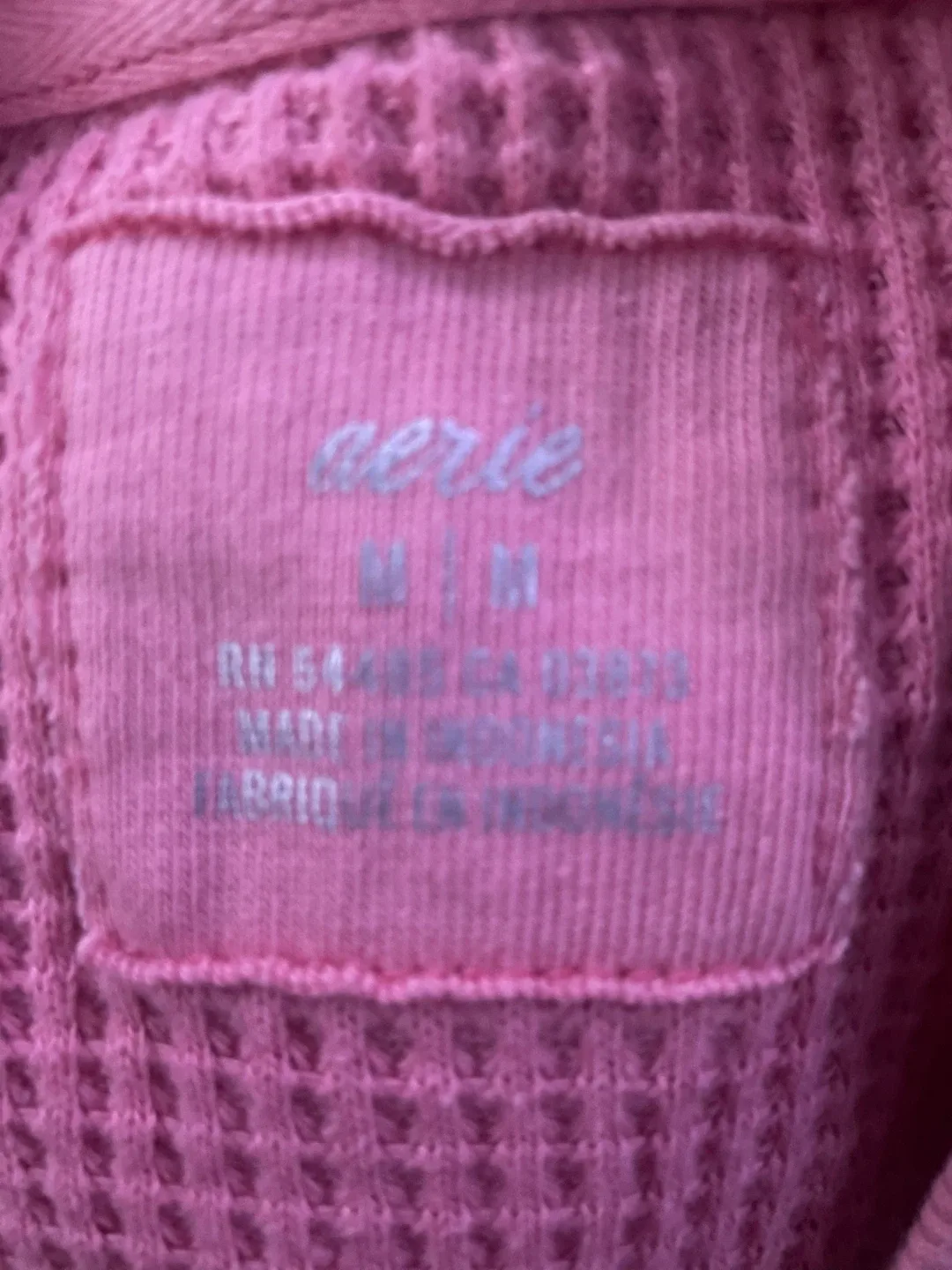 Aerie Pink Waffle Knit Top - Size M image indicator(2)