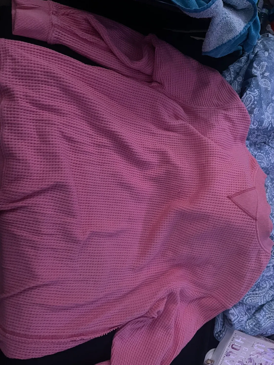 Aerie Pink Waffle Knit Top - Size M