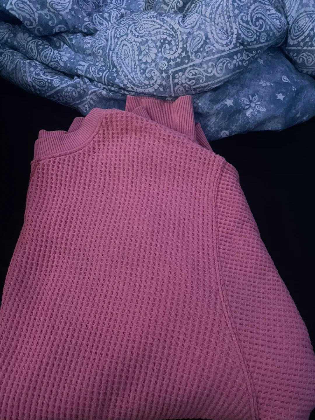 Aerie Pink Waffle Knit Top - Size M image indicator(3)