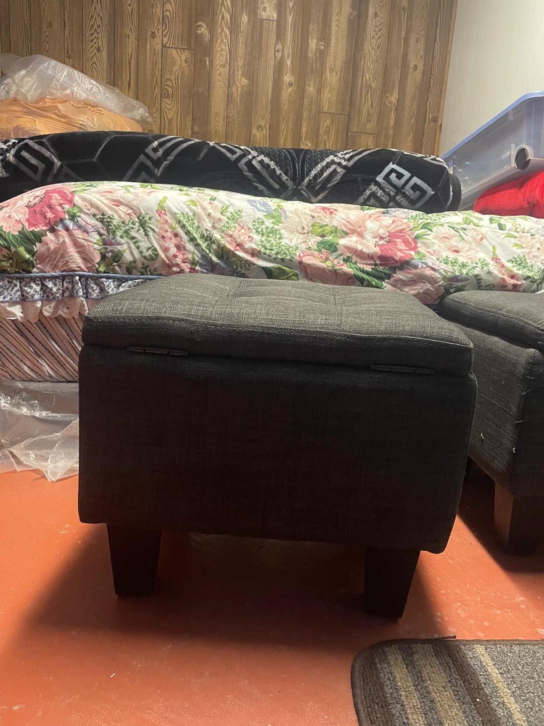 Grey Storage Ottoman - photo 2