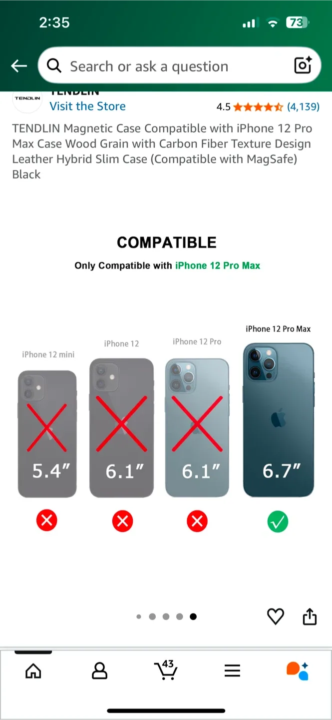 iPhone 12 Pro Max mag Case - Wood Grain/Carbon Fibre image indicator(5)