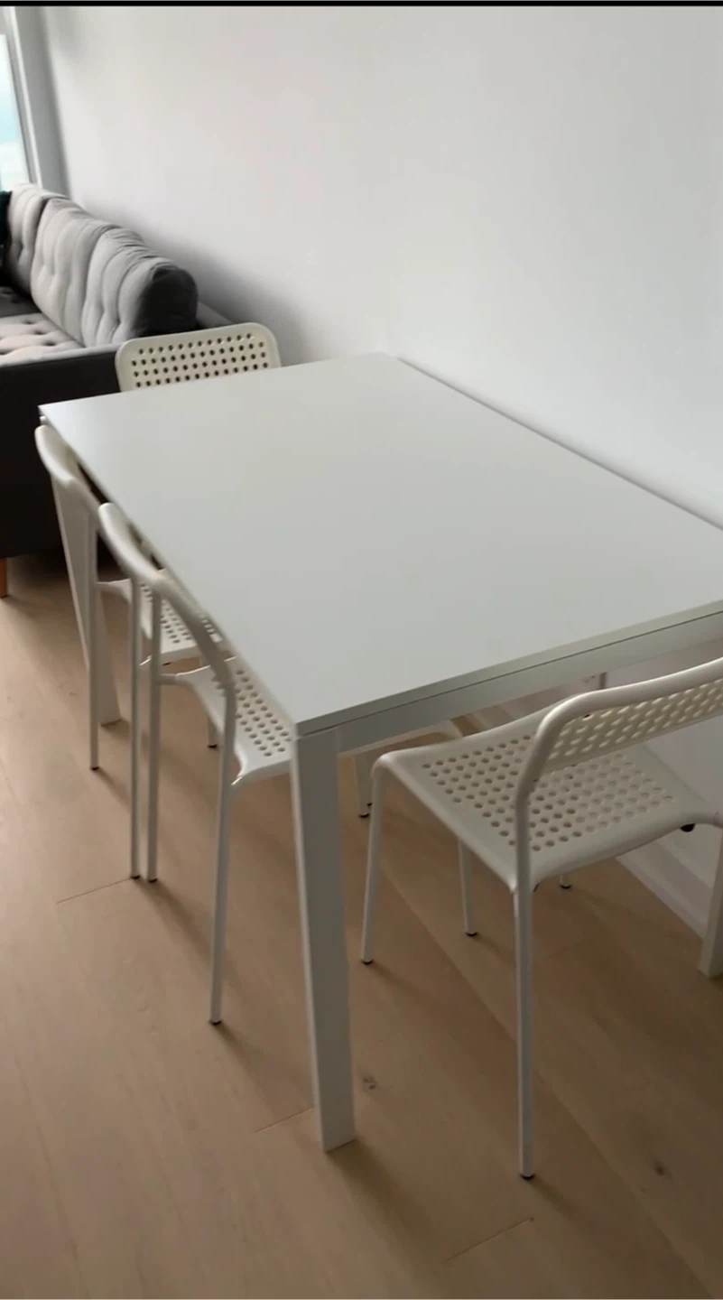IKEA White Dining Table with 4 Chairs- MUST GO Tomorrow