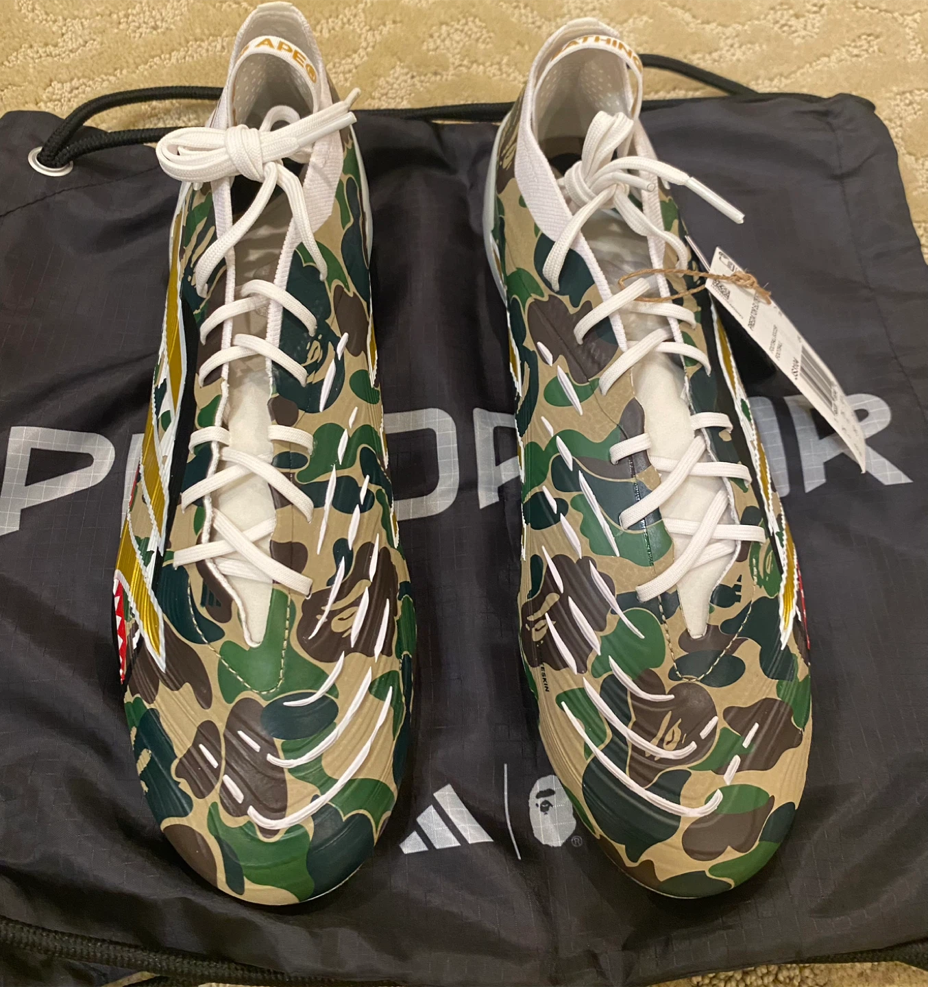 Adidas x BAPE Predator Elite FT FG Camo Cleats - Size 8 - photo 4