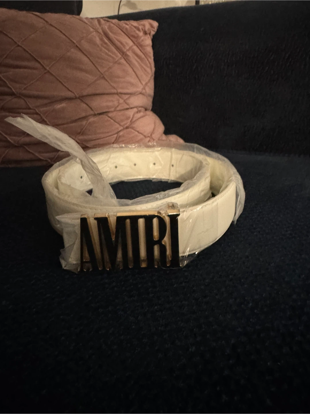 AMIRI White Leather Belt