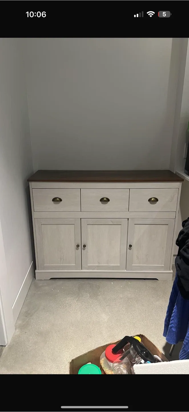 White Wooden Cabinet with Drawers & Doors image indicator(2)