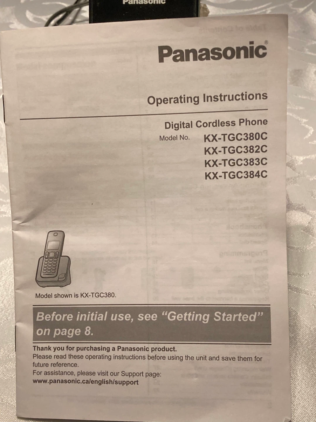 Panasonic KX-TGC380C Digital Cordless Phone Set - photo 2