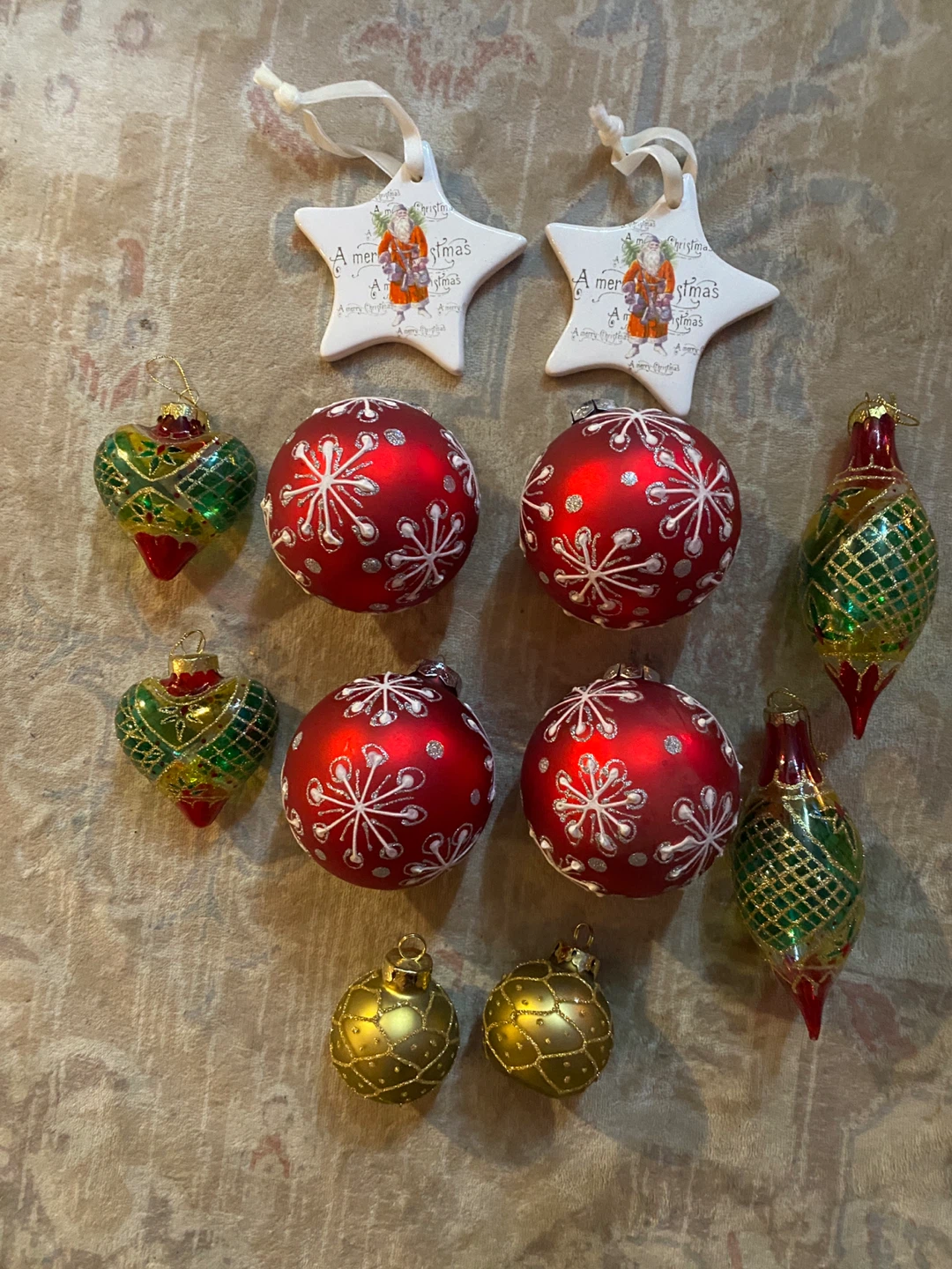 Set of 12 Assorted Christmas Ornaments