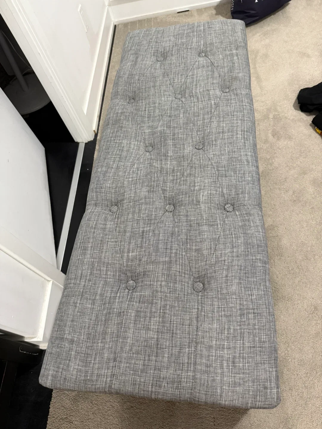 Grey Tufted Storage Ottoman Bench thumbnail