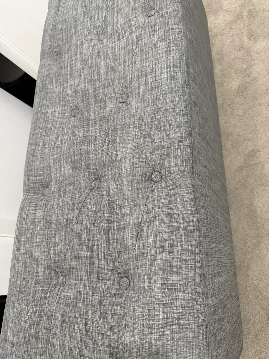 Grey Tufted Storage Ottoman Bench image indicator(2)