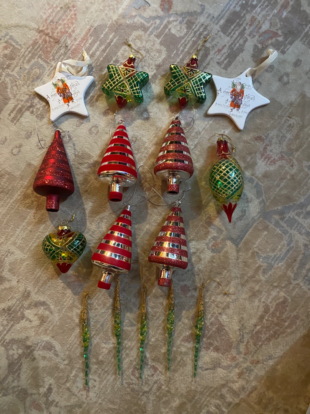 Set of 16 Christmas Tree Ornaments - Assorted Styles