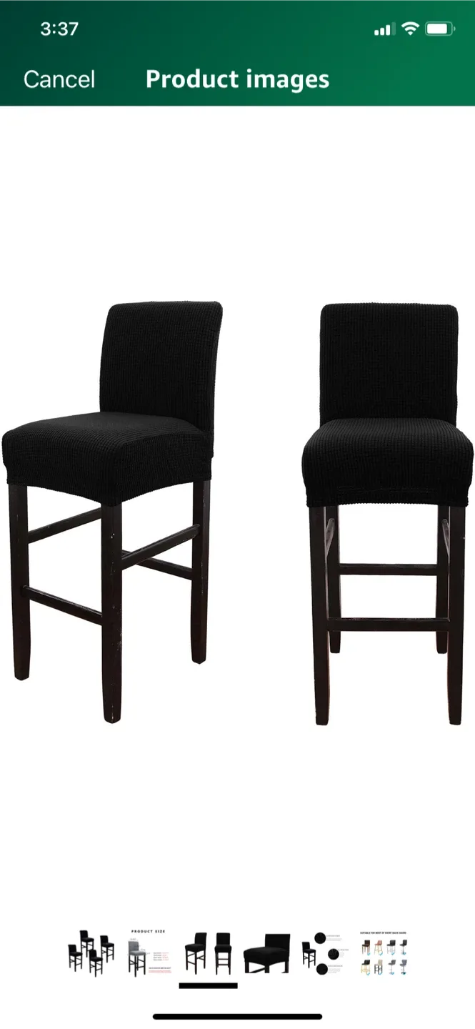 4 WOMACHO Bar Stool Covers - Black, 4 Pack image indicator(2)