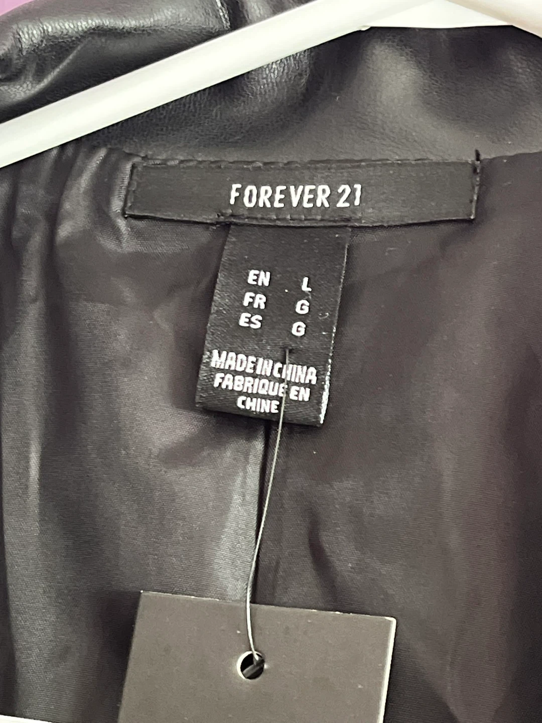 Forever 21 Black Faux Leather Blazer - Size L - photo 4