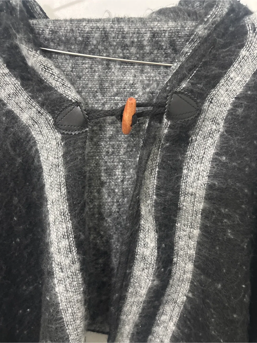 Tahari Hooded Poncho - Gray/Black New With Tags image indicator(6)