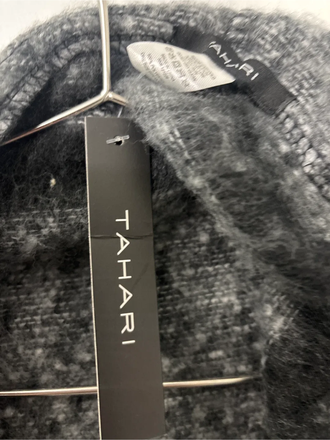 Tahari Hooded Poncho - Gray/Black New With Tags image indicator(2)