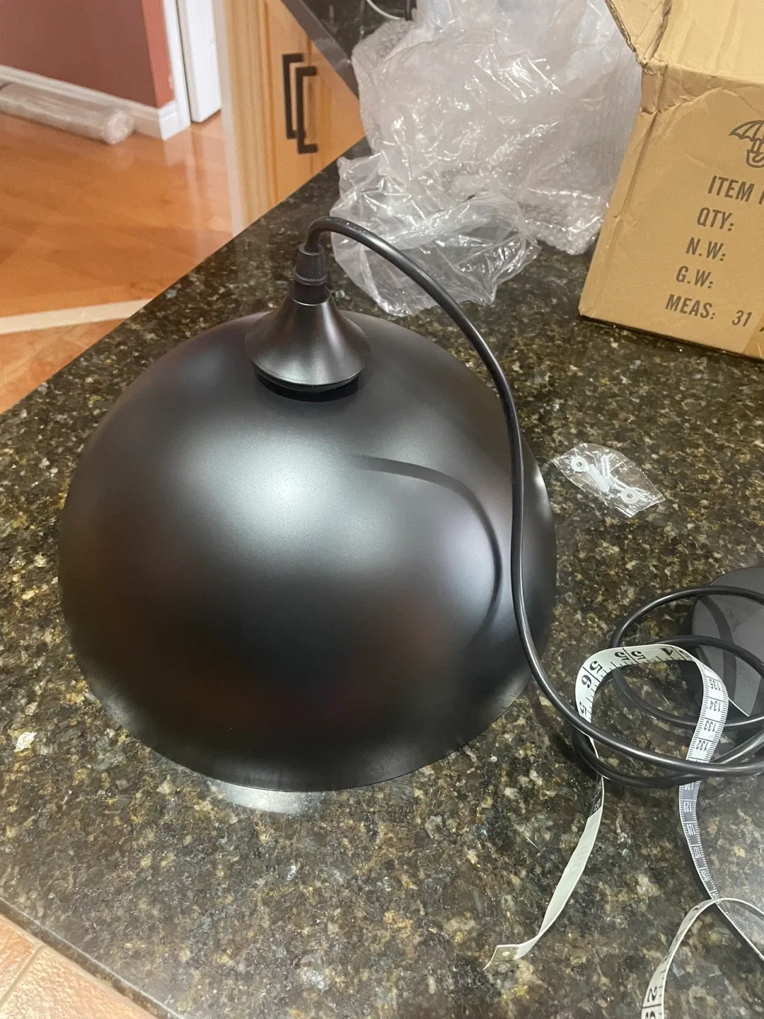 Black & Gold Pendant Light - 32" Diameter thumbnail