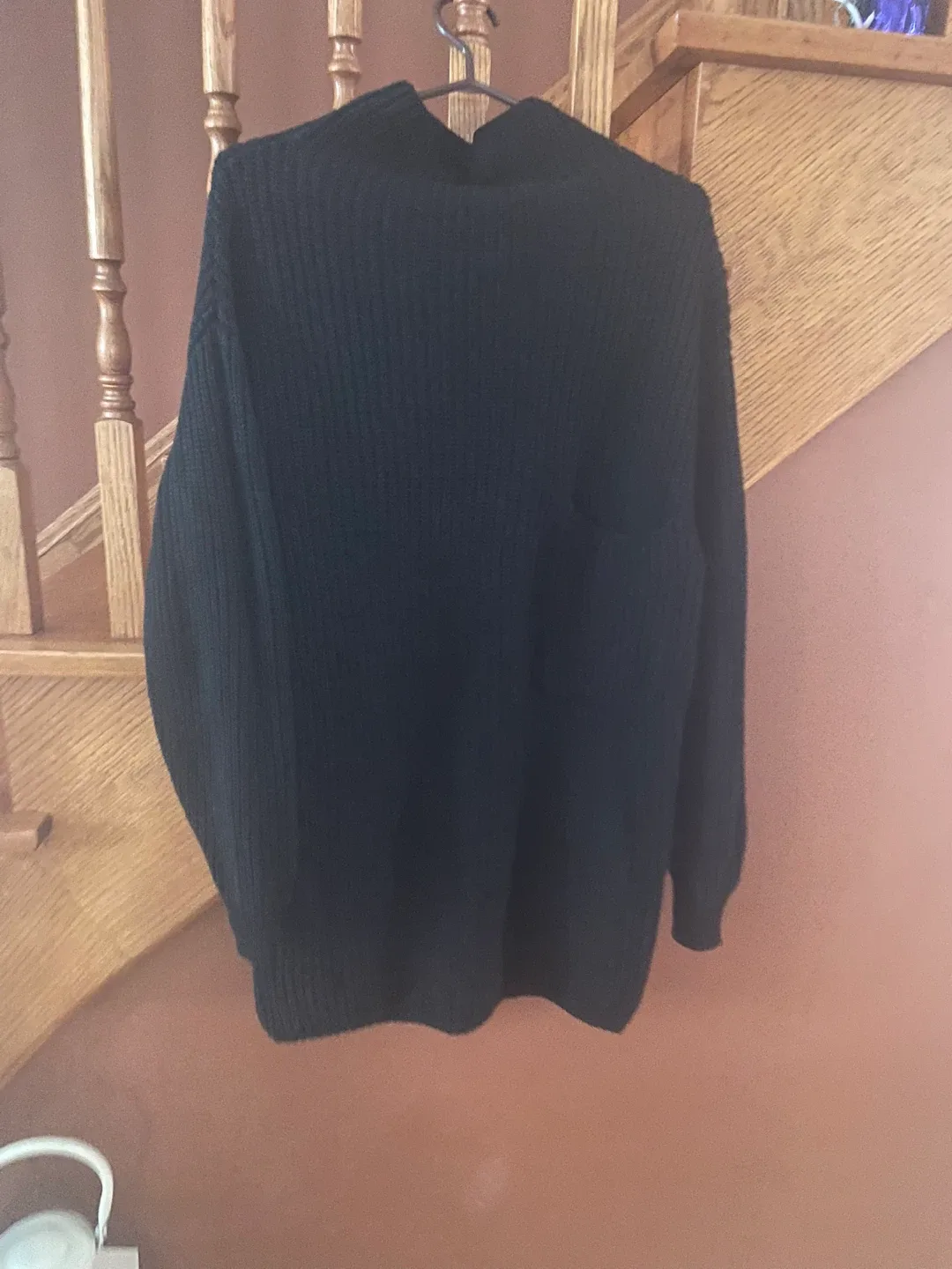 Black Knit Sweater with Pocket image indicator(3)