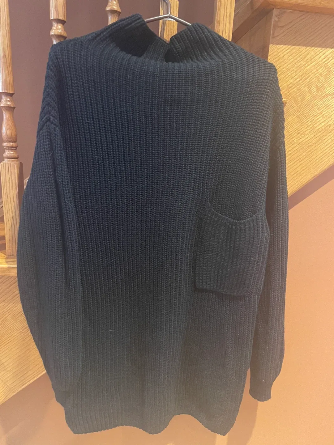 Black Knit Sweater with Pocket image indicator(6)