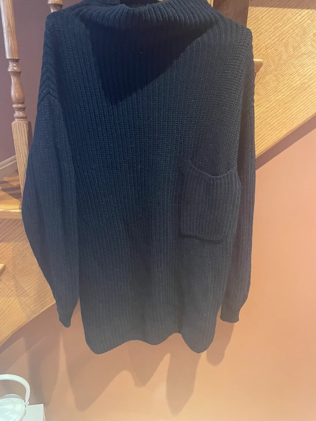 Black Knit Sweater with Pocket image indicator(9)