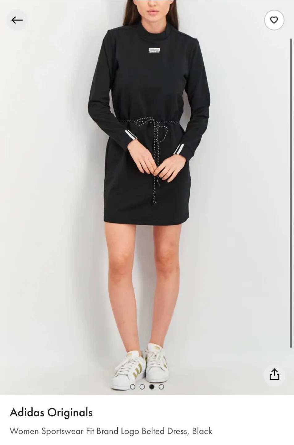 Adidas Originals Black Belted Logo Dress image indicator(2)