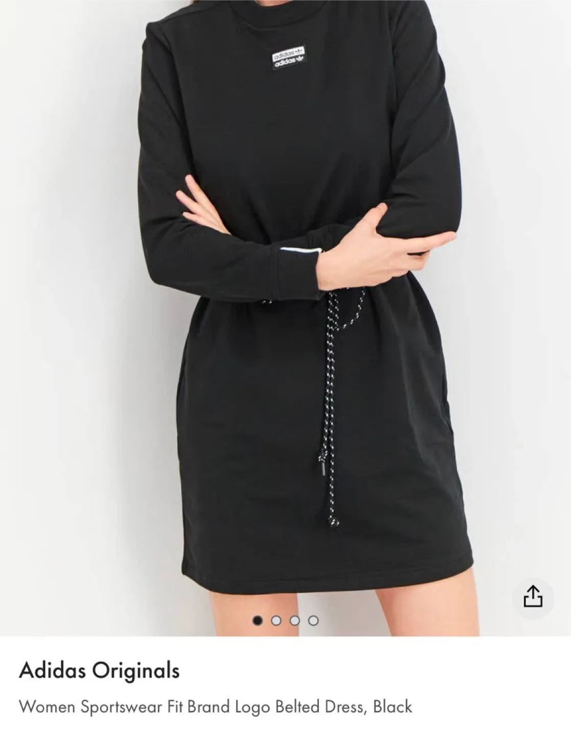 Adidas Originals Black Belted Logo Dress