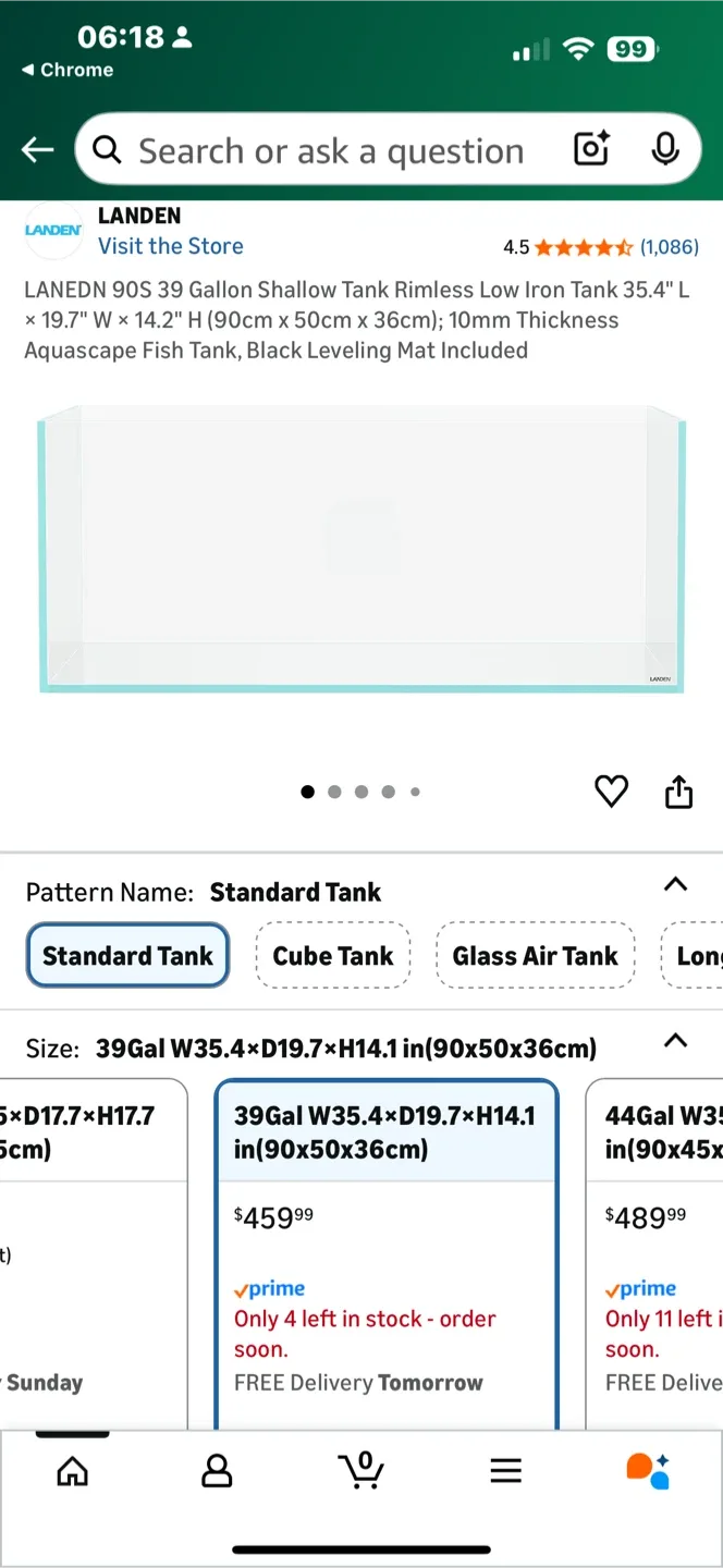 New Landen 90S 39 Gallon Rimless Low Iron Tank