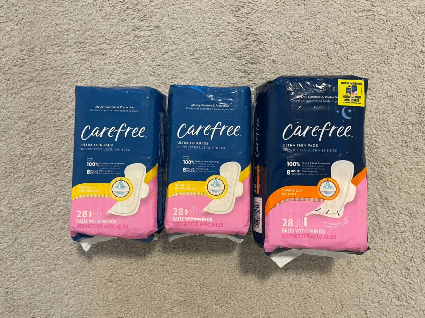 Carefree Ultra Thin Pads, 3 Packs