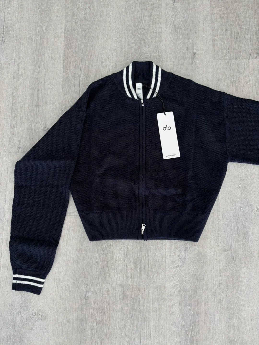 Yoga Tennis Club Sweater Knit Full Zip Jacket & Skirt Set - Navy image indicator(3)