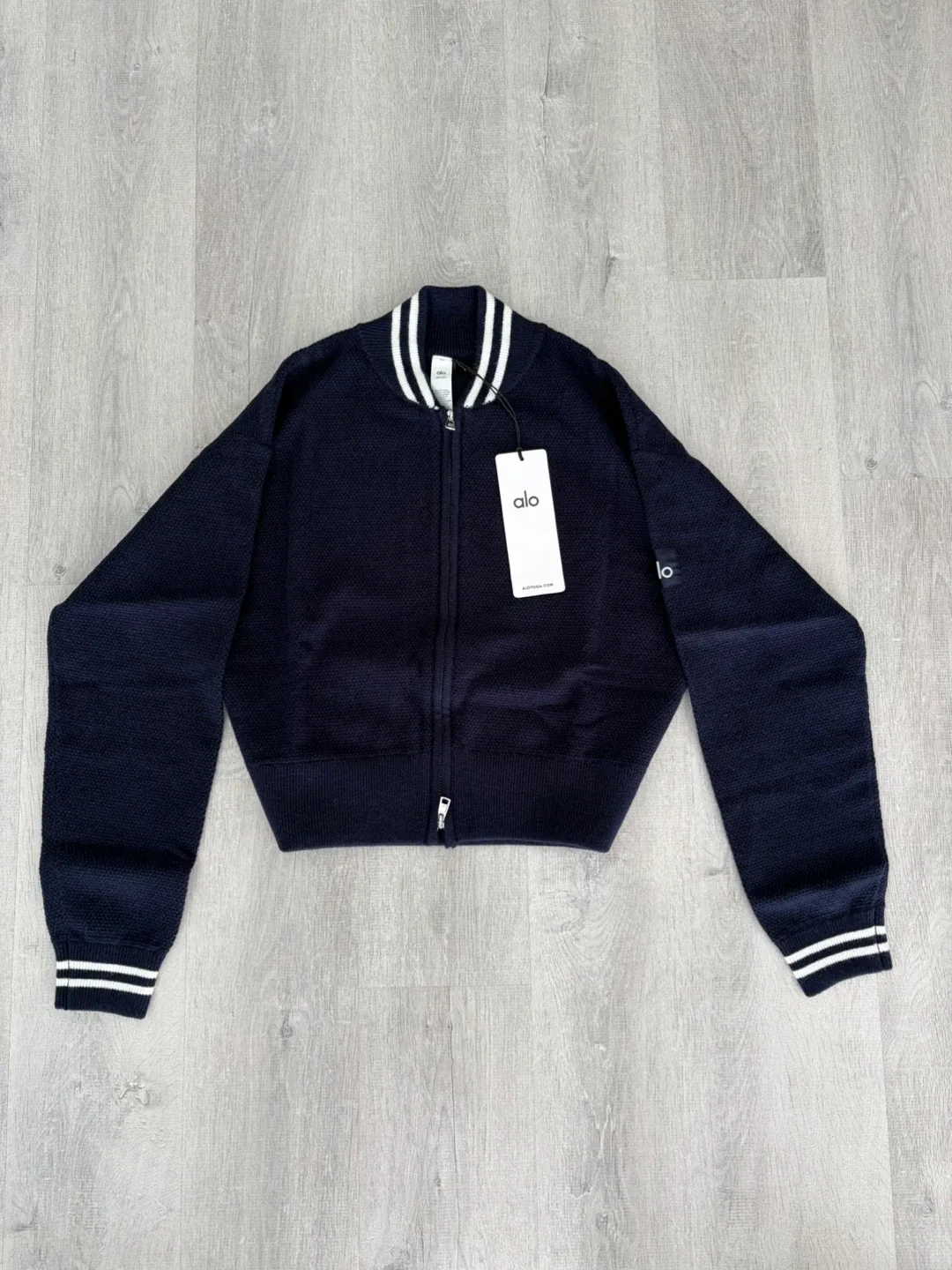 Yoga Tennis Club Sweater Knit Full Zip Jacket & Skirt Set - Navy image indicator(4)