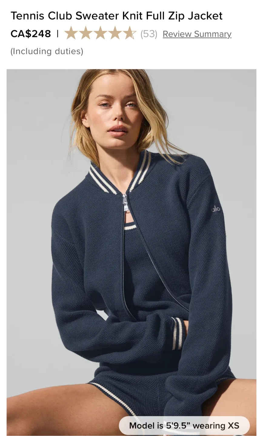 Yoga Tennis Club Sweater Knit Full Zip Jacket & Skirt Set - Navy image indicator(5)