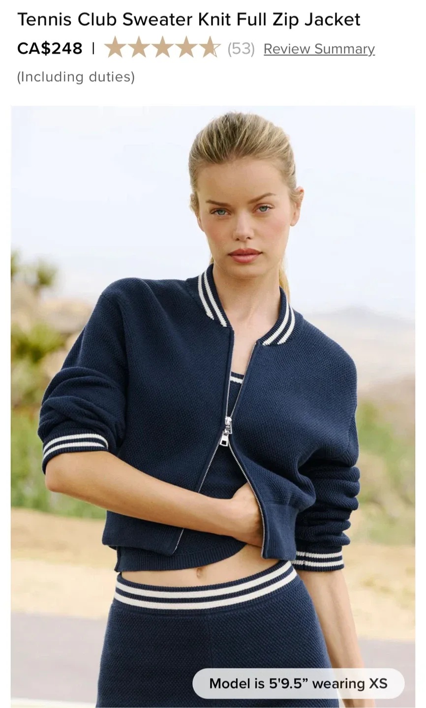 Yoga Tennis Club Sweater Knit Full Zip Jacket & Skirt Set - Navy image indicator(6)