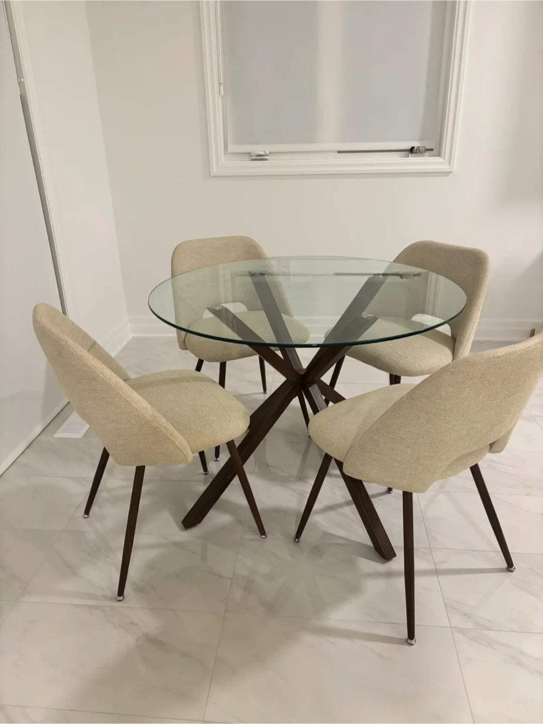 Glass Top Kitchen or Dining Table includes 4 Chairs image indicator(3)