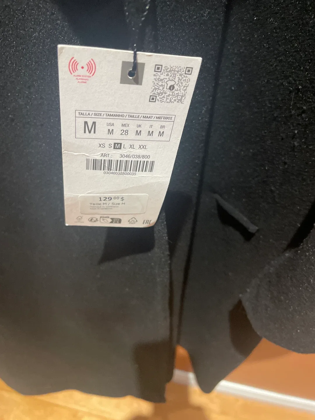 Zara Black Wool Blend Coat - Size M image indicator(5)