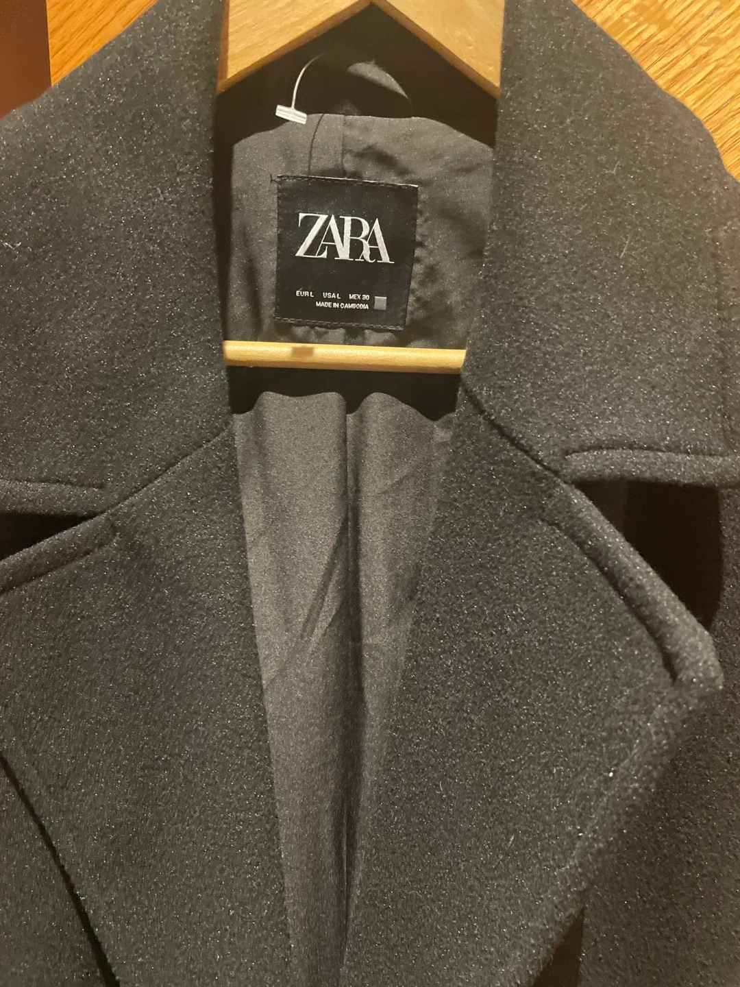 Zara Black Wool Blend Coat - Size M image indicator(2)