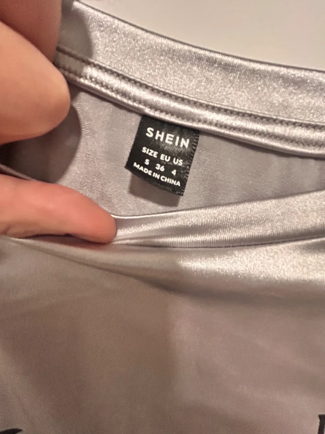 Shein Silver T-Shirt Size S image indicator(2)