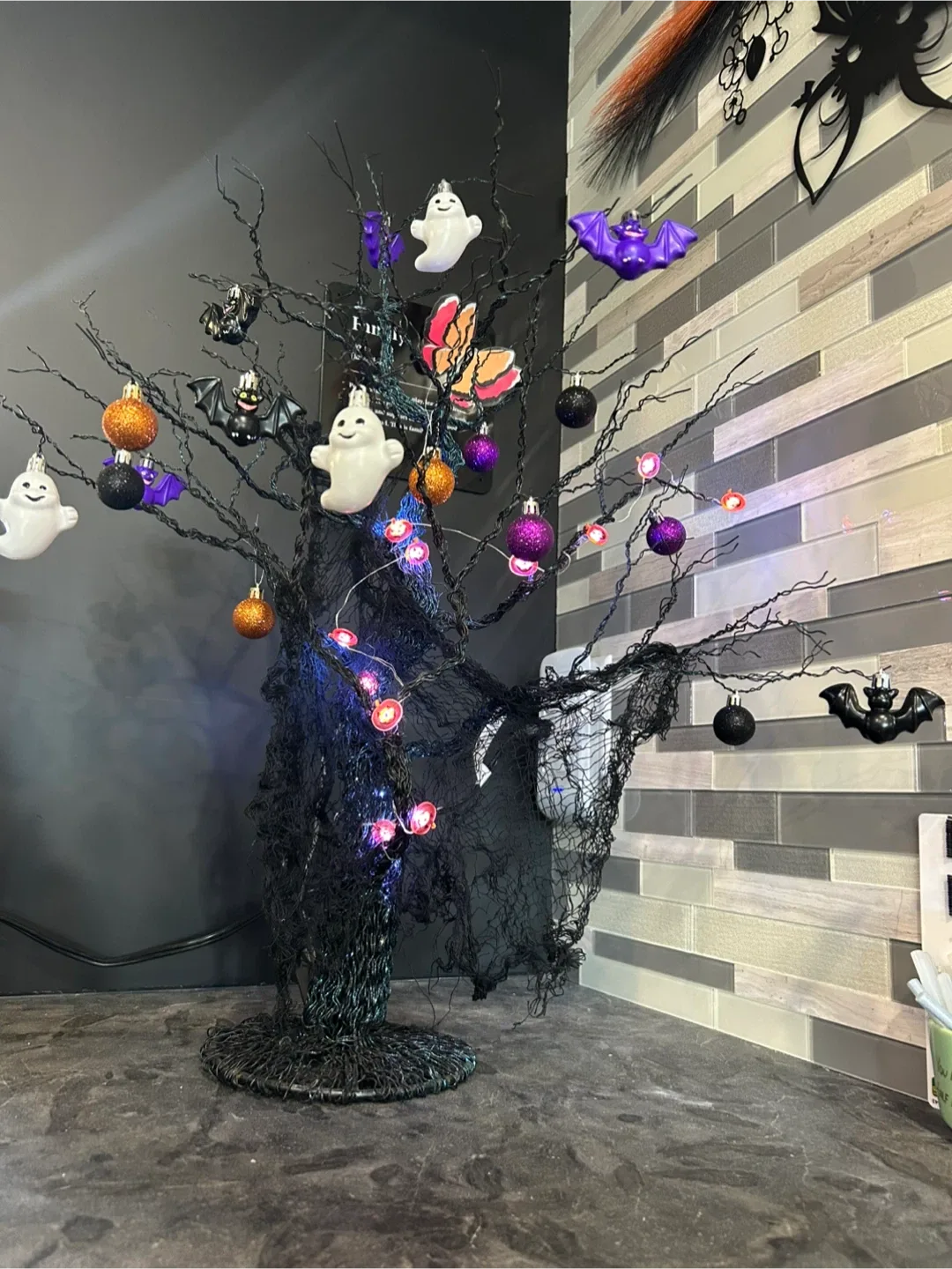 Halloween Tree Decoration with Ornaments