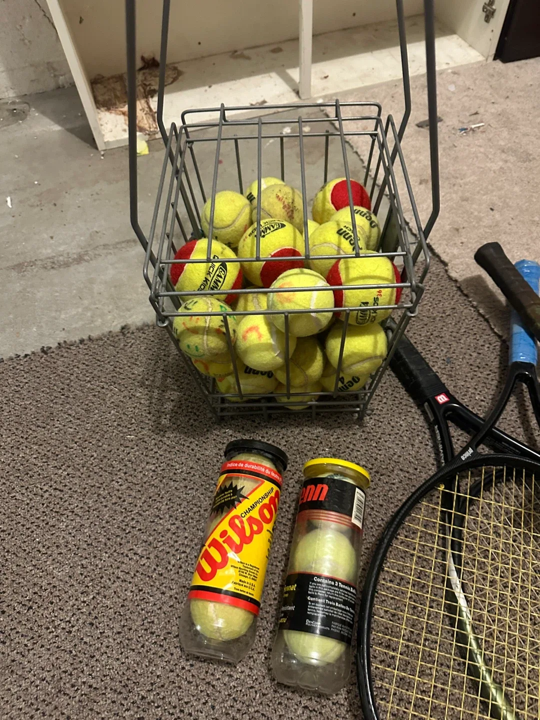 Tennis Ball Basket with Penn & Wilson Balls image indicator(2)