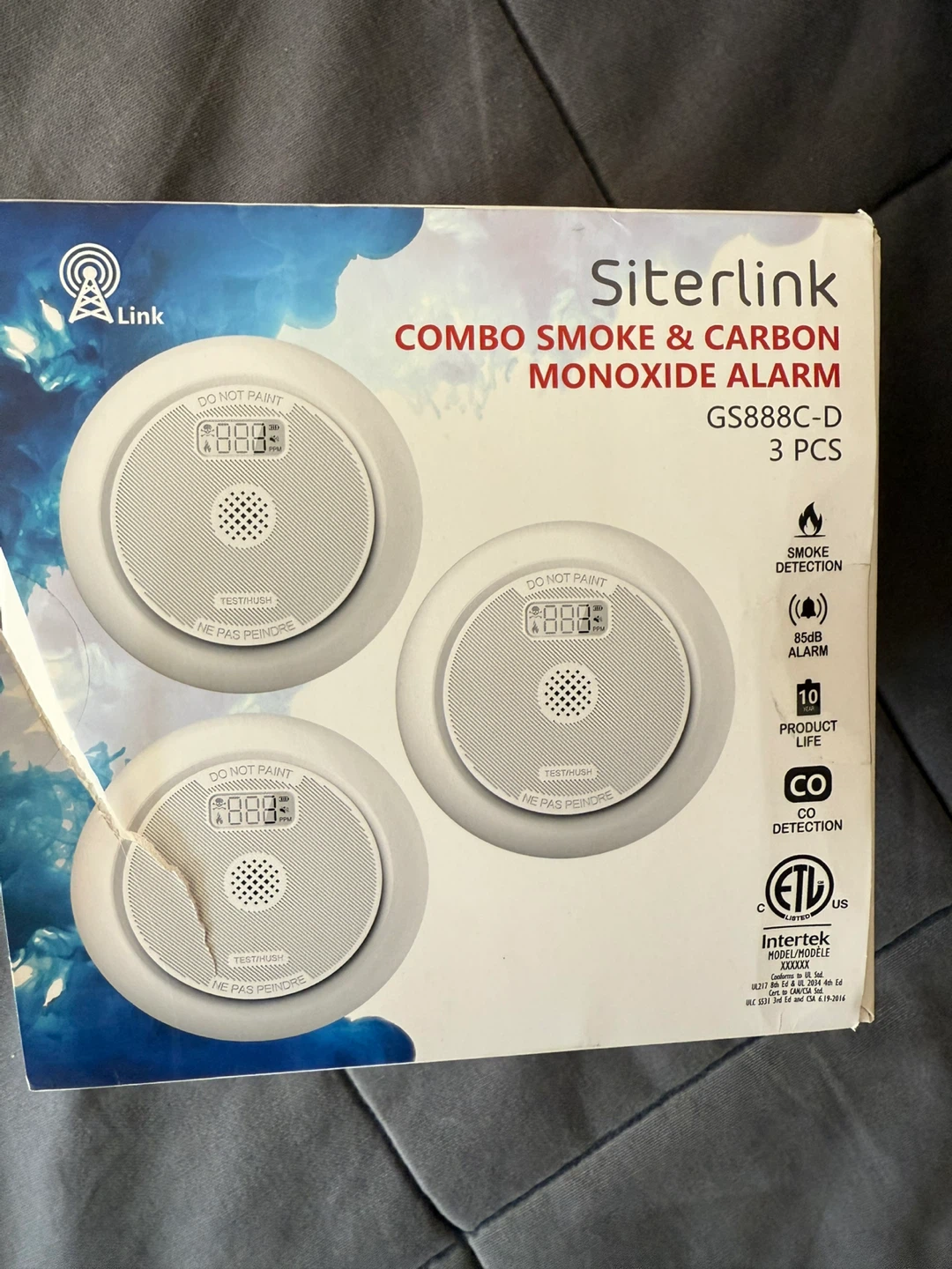 New Siterlink GS888C-D Combo Smoke & Carbon Monoxide Alarm
