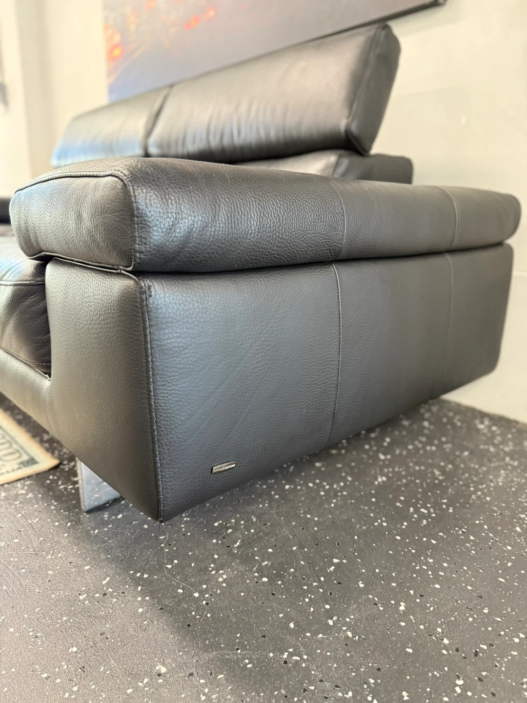 Natuzzi Editions Black Leather Sofa - photo 4