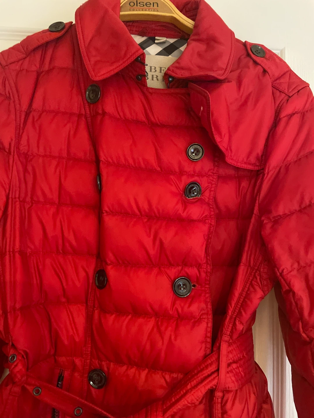 Burberry Red Puffer Jacket