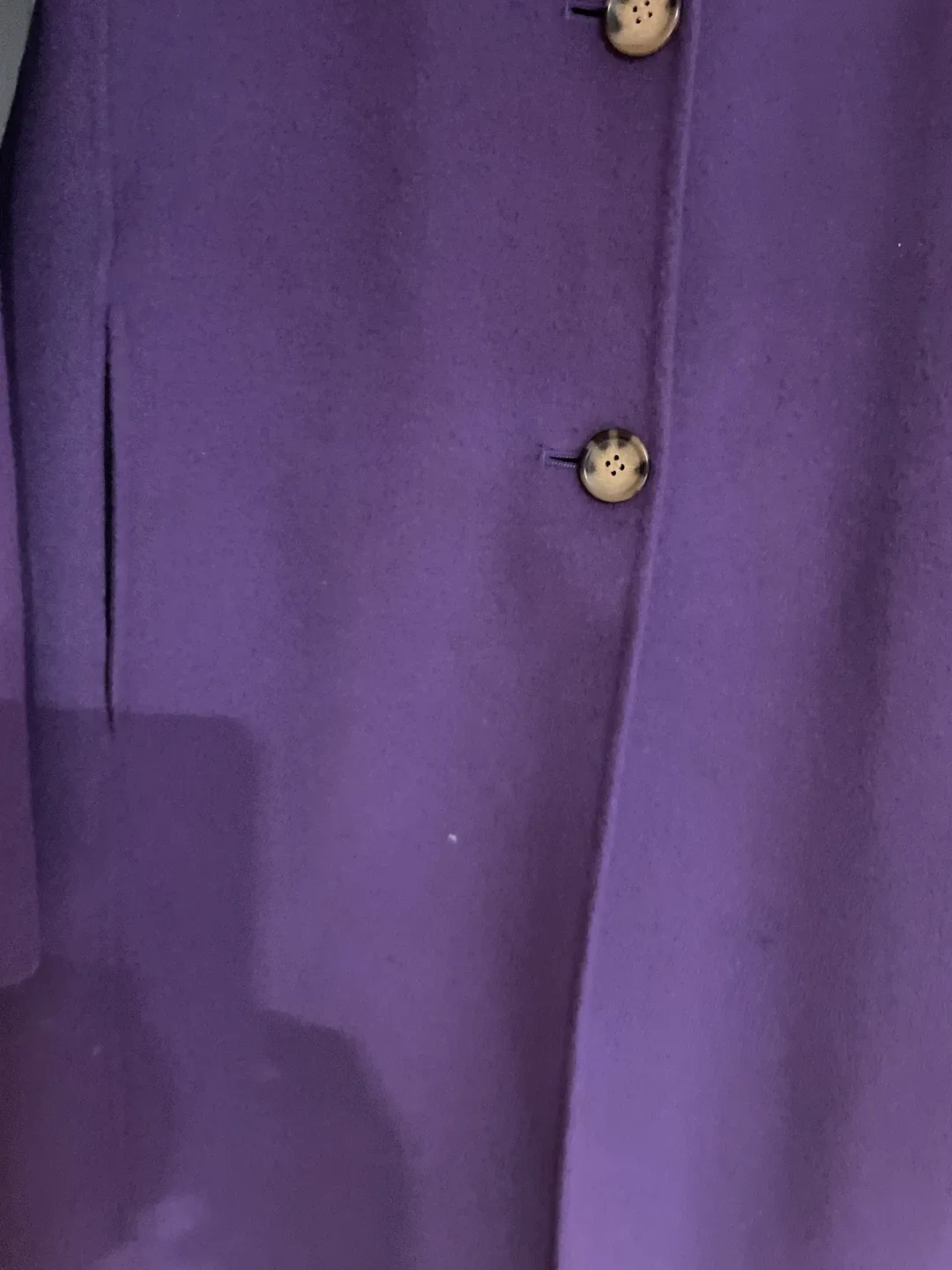 Michael Kors Purple Wool Blend Coat - Size L image indicator(4)