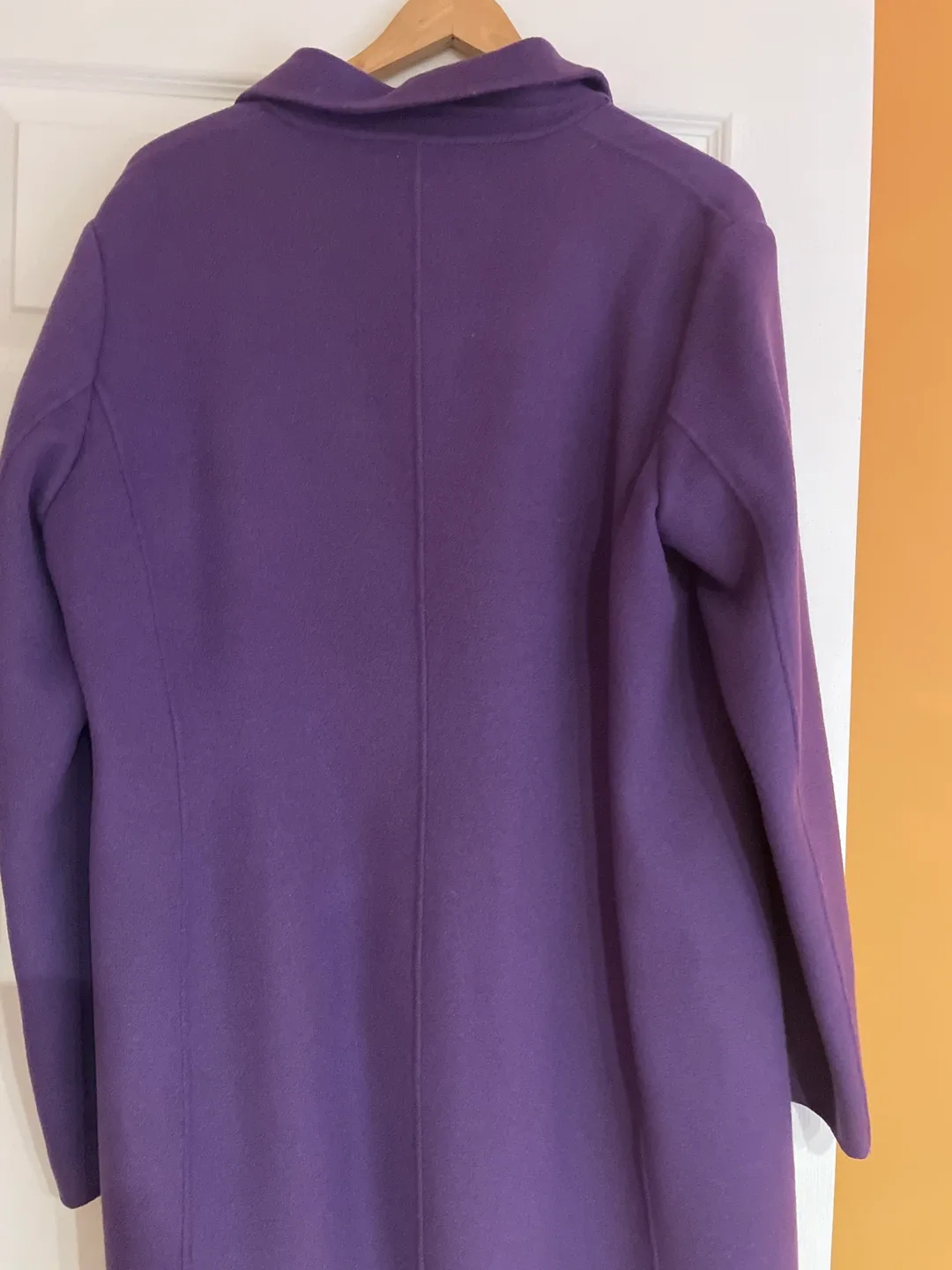 Michael Kors Purple Wool Blend Coat - Size L image indicator(5)