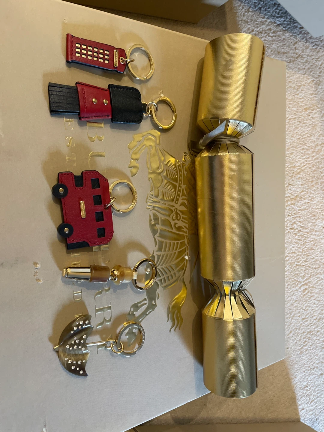 Burberry Keychains - Bus, Soldier, Phone Booth
