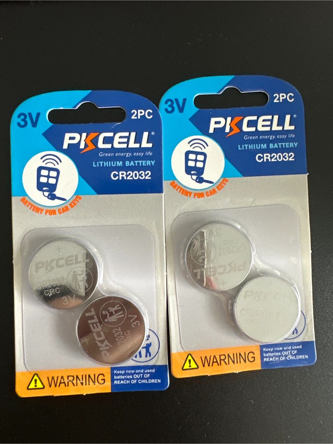PKCELL CR2032 Lithium Battery - 2 Pack
