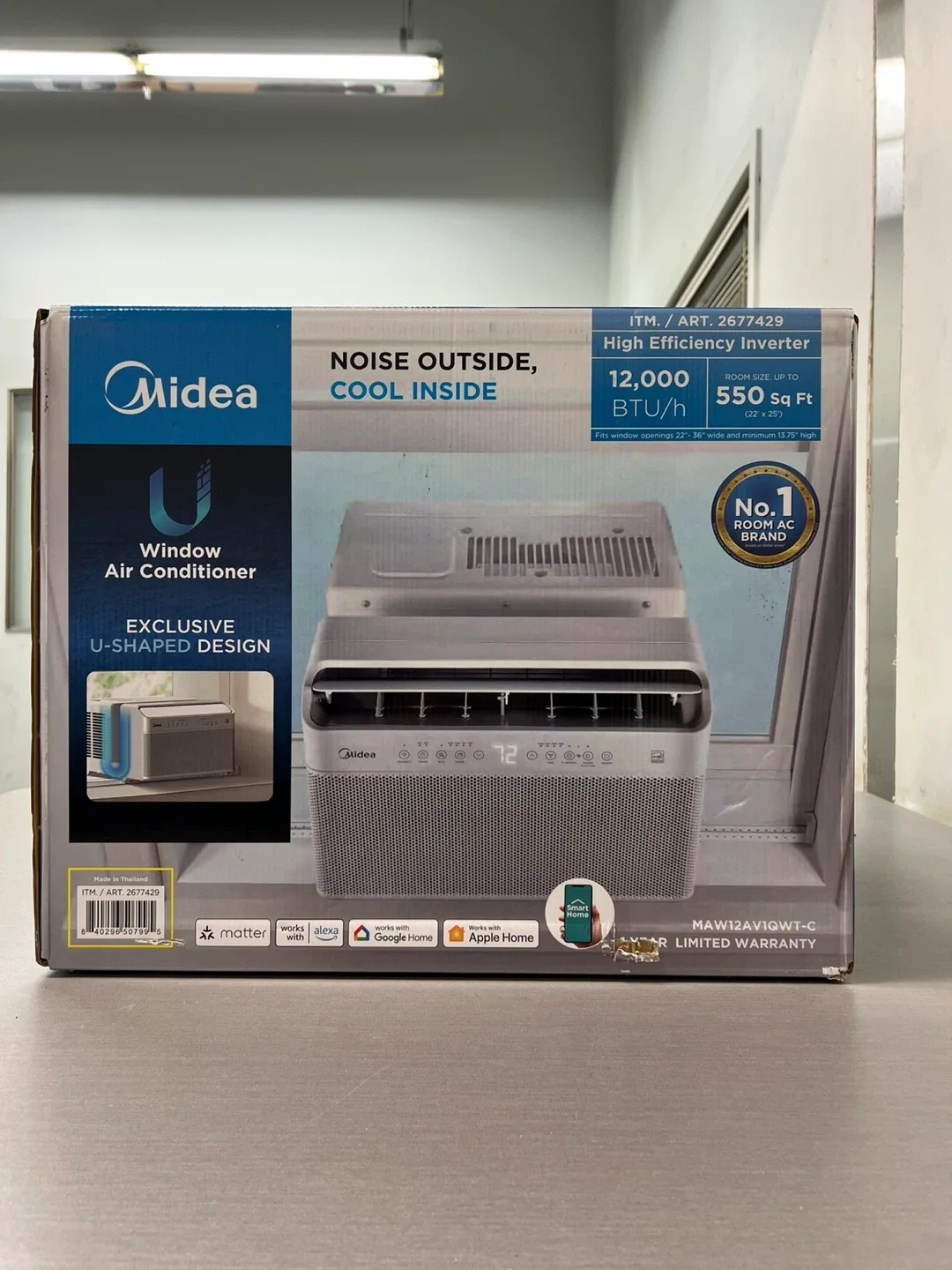Midea 12k BTU U-Shaped Smart AC – Brand New Sealed Box image indicator(3)