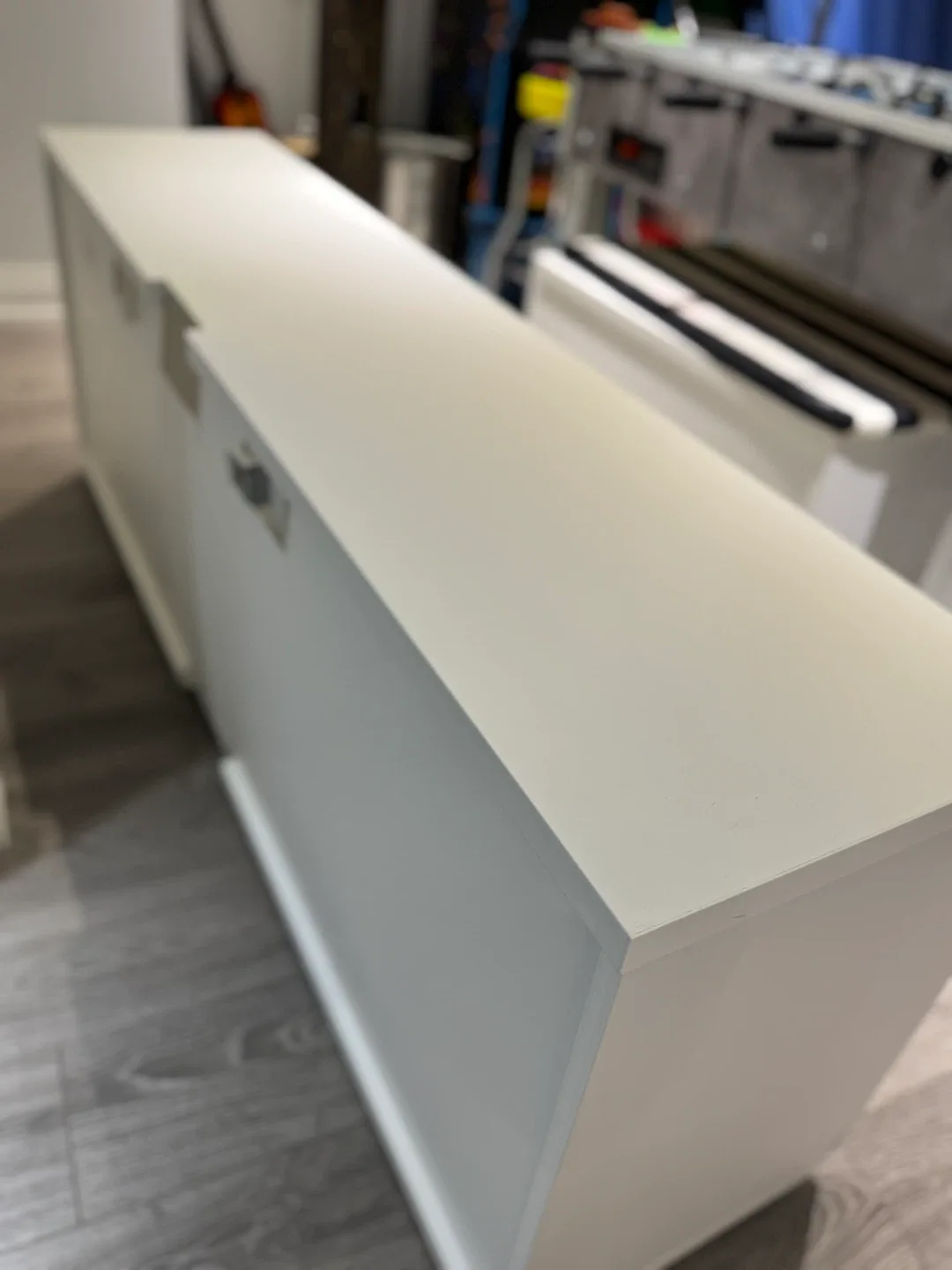 White TV Stand/bench Storage Unit image indicator(6)