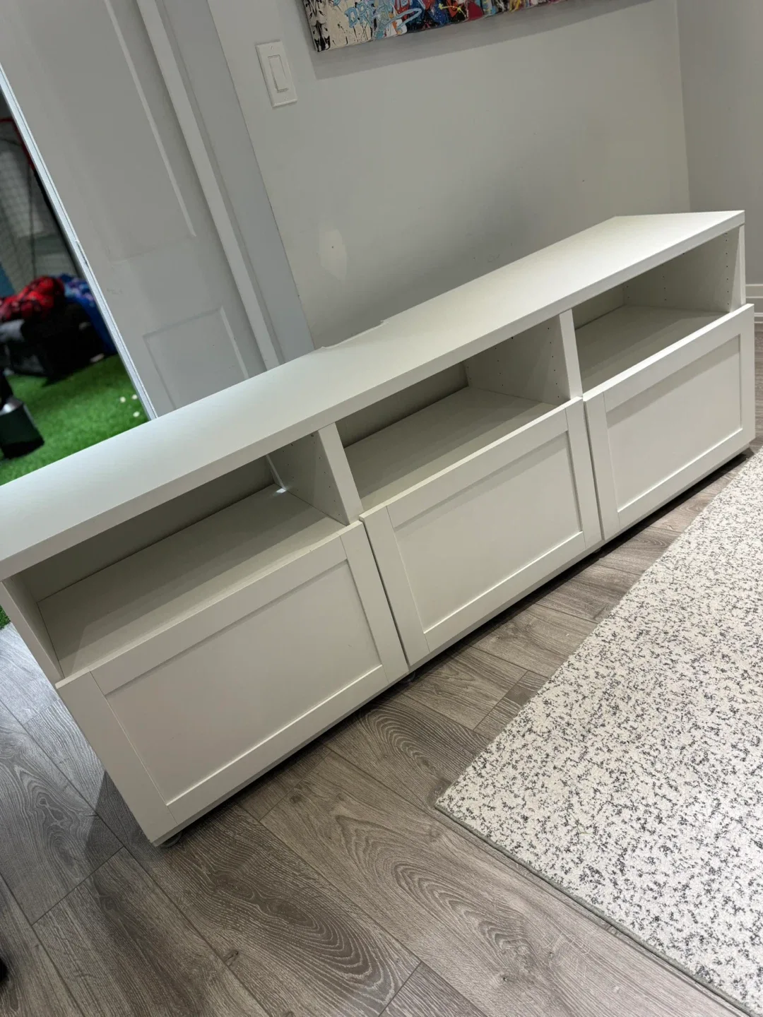 White TV Stand/bench Storage Unit image indicator(3)