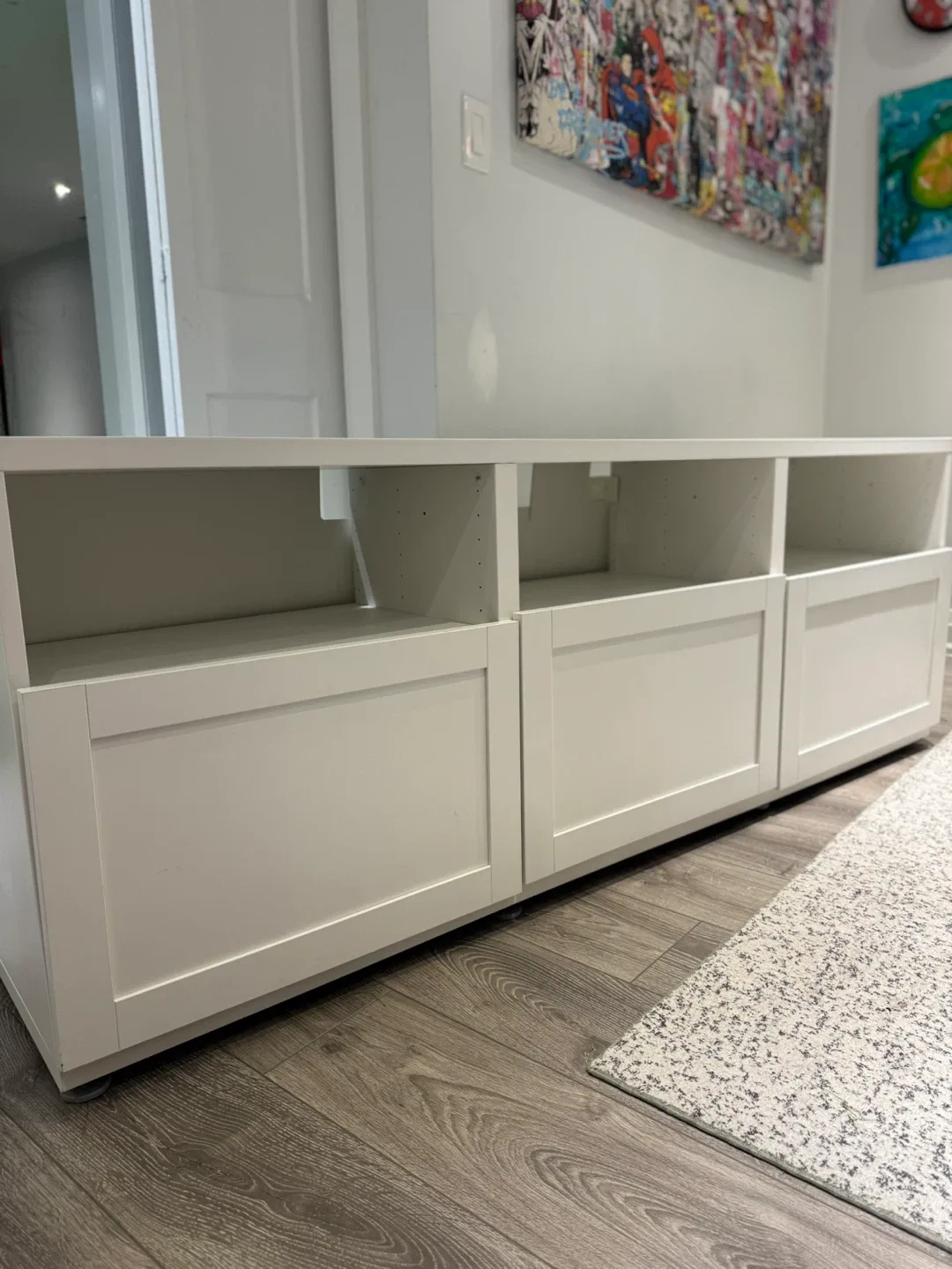 White TV Stand/bench Storage Unit image indicator(2)