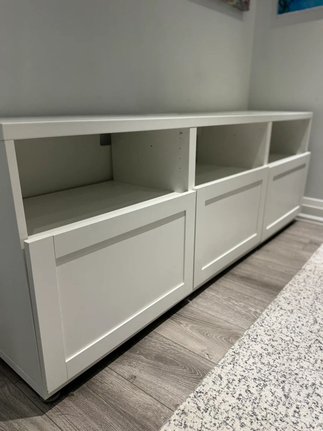 White TV Stand/bench Storage Unit image indicator(5)